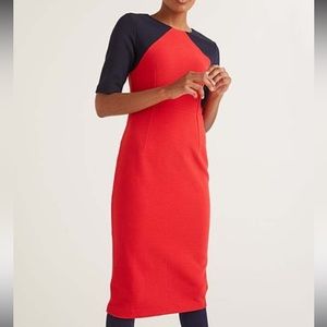 NWT Boden Women’s Poppy Color Block Ottoman Midi Dress